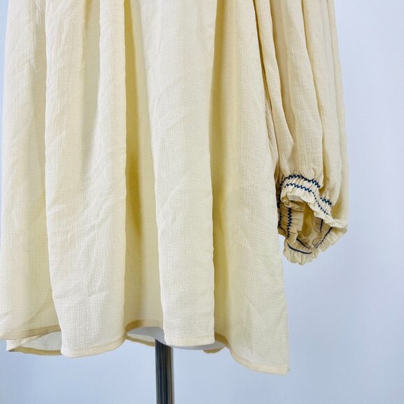 NWOT SEE BY CHLOÉ $465 Embroidered Smocked Georgette Blouse Top Size 36 - Picture 5 of 11